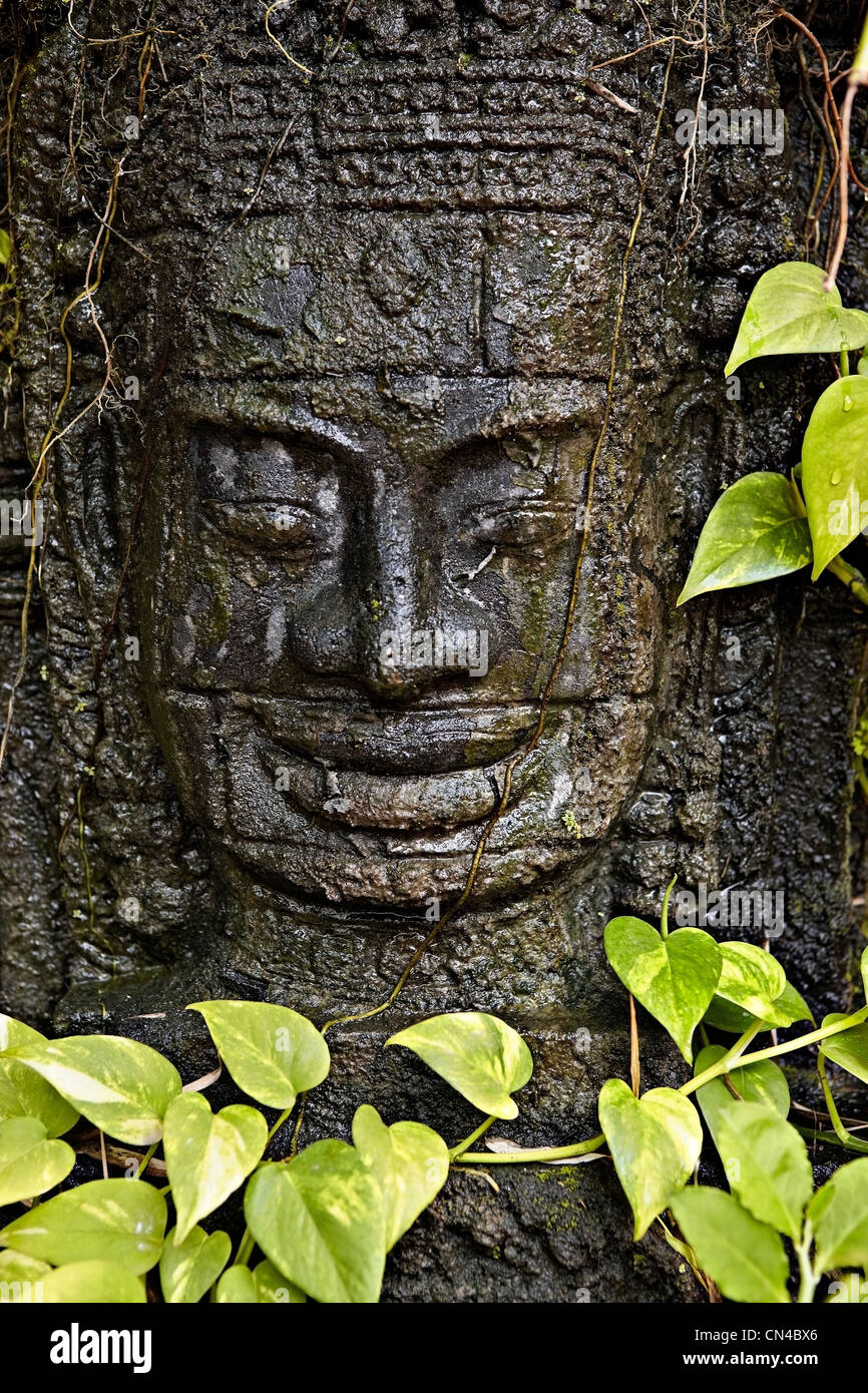 Stein Buddha Schnitzerei, Siem Reap, Kambodscha Stockfoto