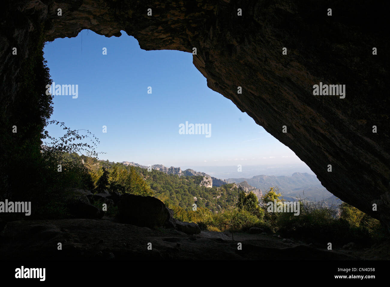 Spanien, Katalonien, Naturel Park von El Port, Landschaft, Höhle Stockfoto