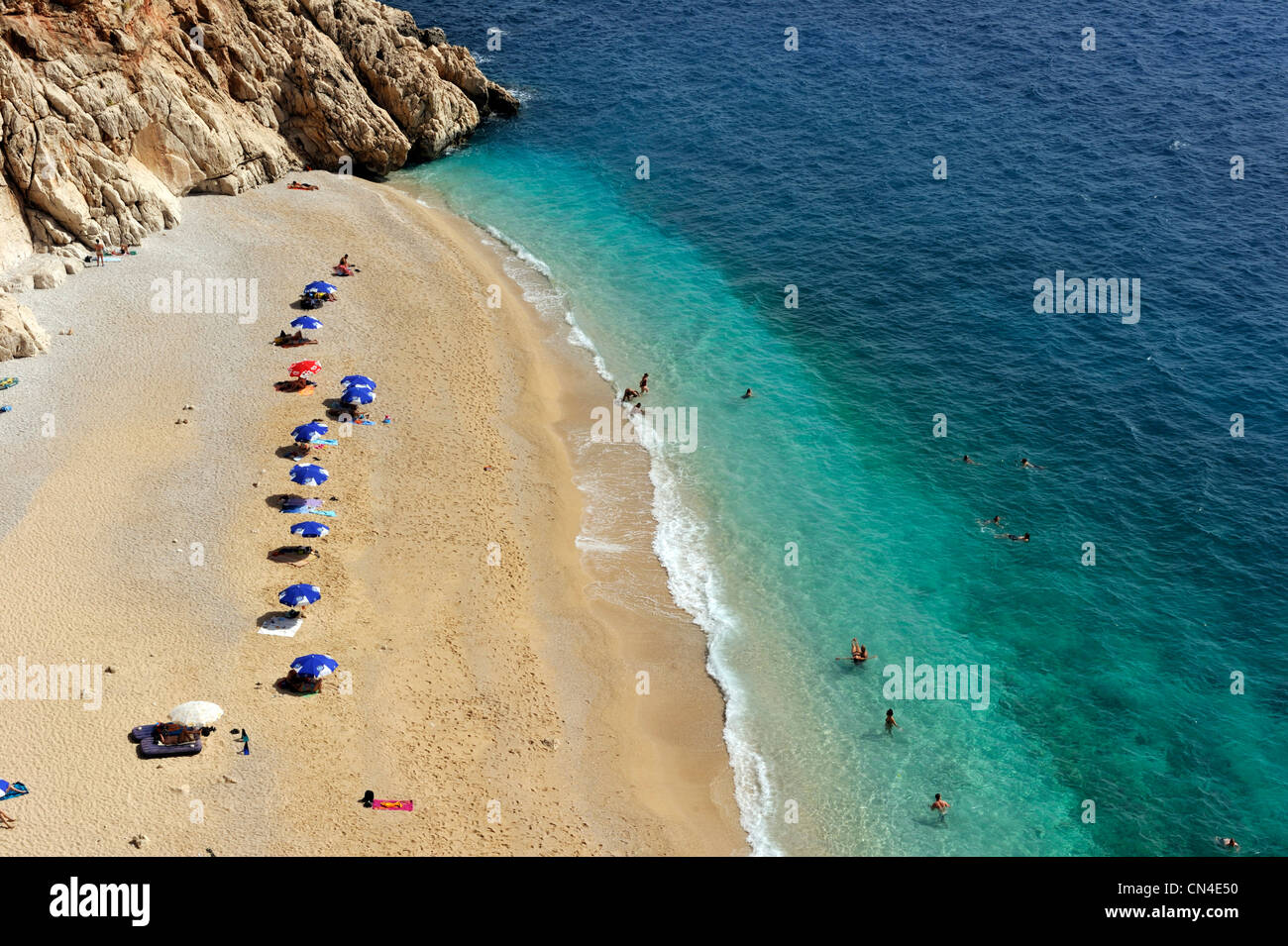 Türkei, Mittelmeerregion, türkische Riviera, Kaputas Strand in der Nähe von Kalkan Stockfoto