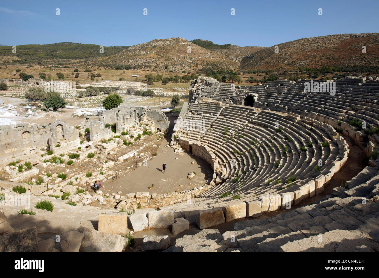 Türkei, Mittelmeer-Region, türkische Riviera, Lykien, lykische Website von Patara, das Theater Stockfoto