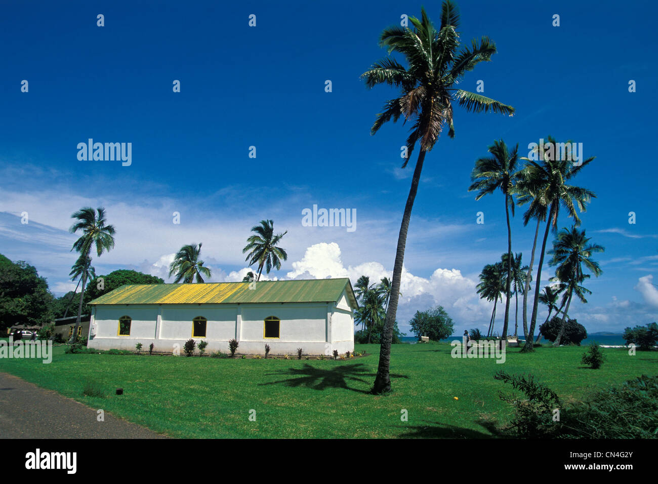 Frankreich, Neu-Kaledonien, Northern Province, Dorf Kirche der Poum Stockfoto