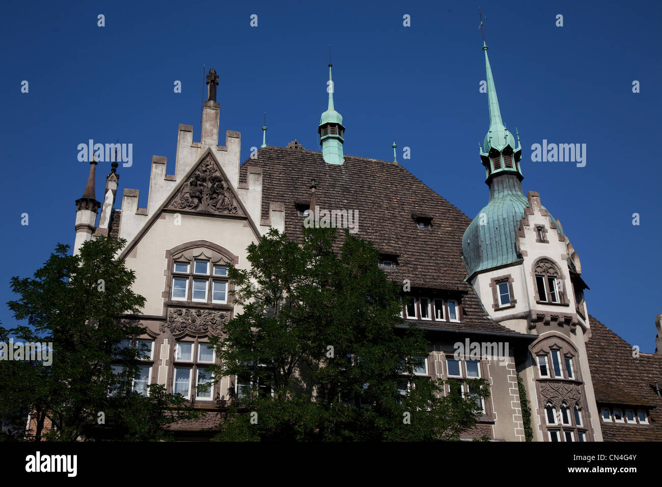 Bas Rhin, Straßburg, Frankreich, Les Pontonniers International High School Architekt von Johann Karl Ott, historistischen Stil Stockfoto