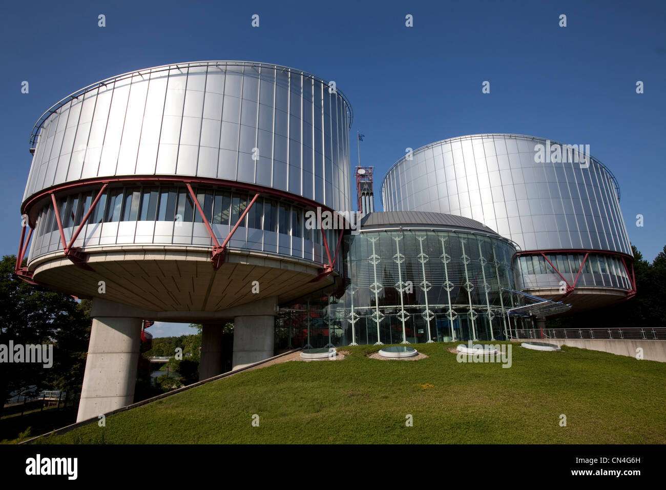 Frankreich, Bas Rhin, Straßburg, europäische Institution Bezirk oder Europaviertel, Palais des Droits de l ' Homme (Europäischer Gerichtshof Stockfoto