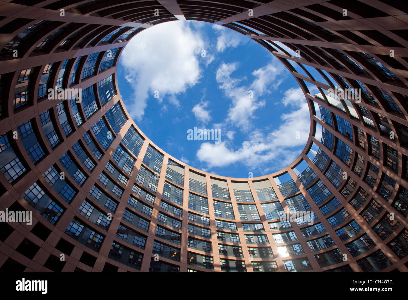 Frankreich, Bas Rhin, Straßburg, europäische Institution Bezirk oder Europaviertel, das Europäische Parlament von der Architektur Stockfoto