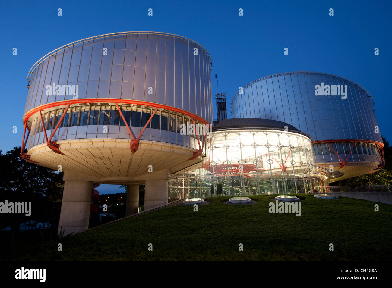 Frankreich, Bas Rhin, Straßburg, europäische Institution Bezirk oder Europaviertel, Palais des Droits de l ' Homme (Europäischer Gerichtshof Stockfoto
