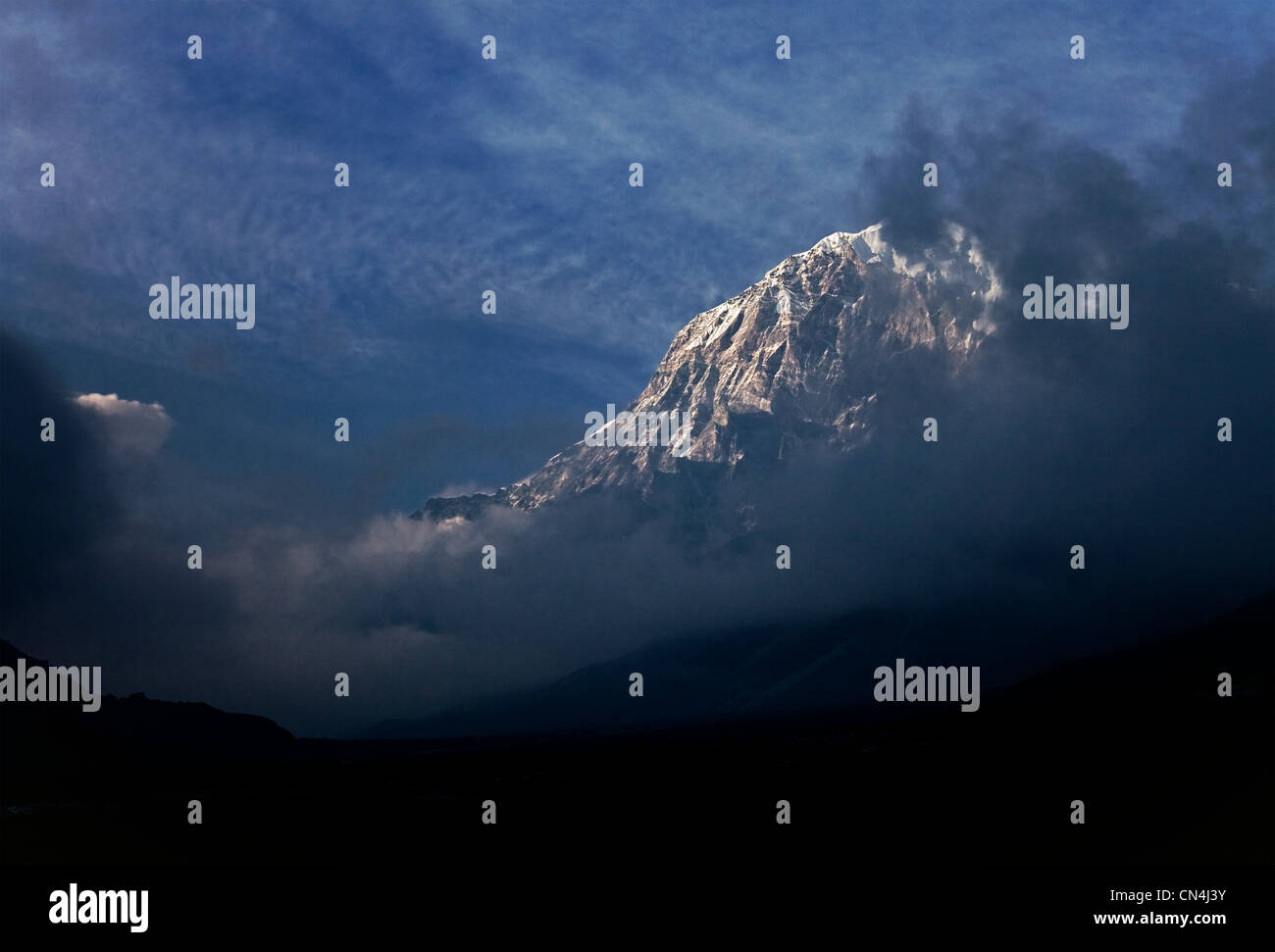 Mount Pandim (6691m), Kanchenjunga Region Himalaya, Sikkim, Indien Stockfoto