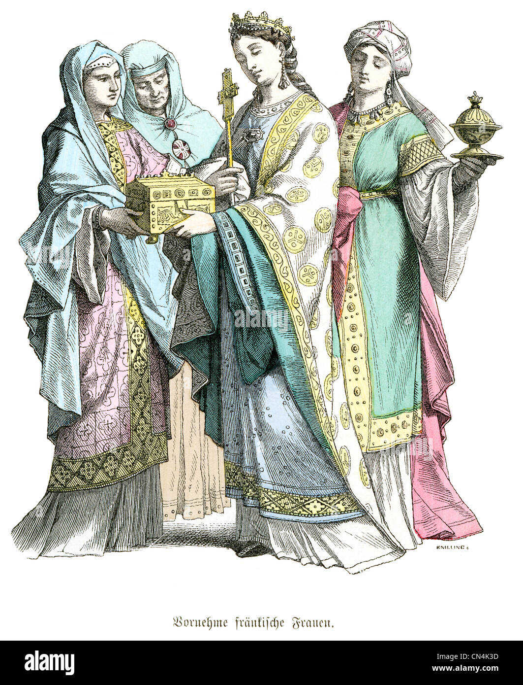 10. Jahrhundert Französisch Adliger Frauen Stockfoto