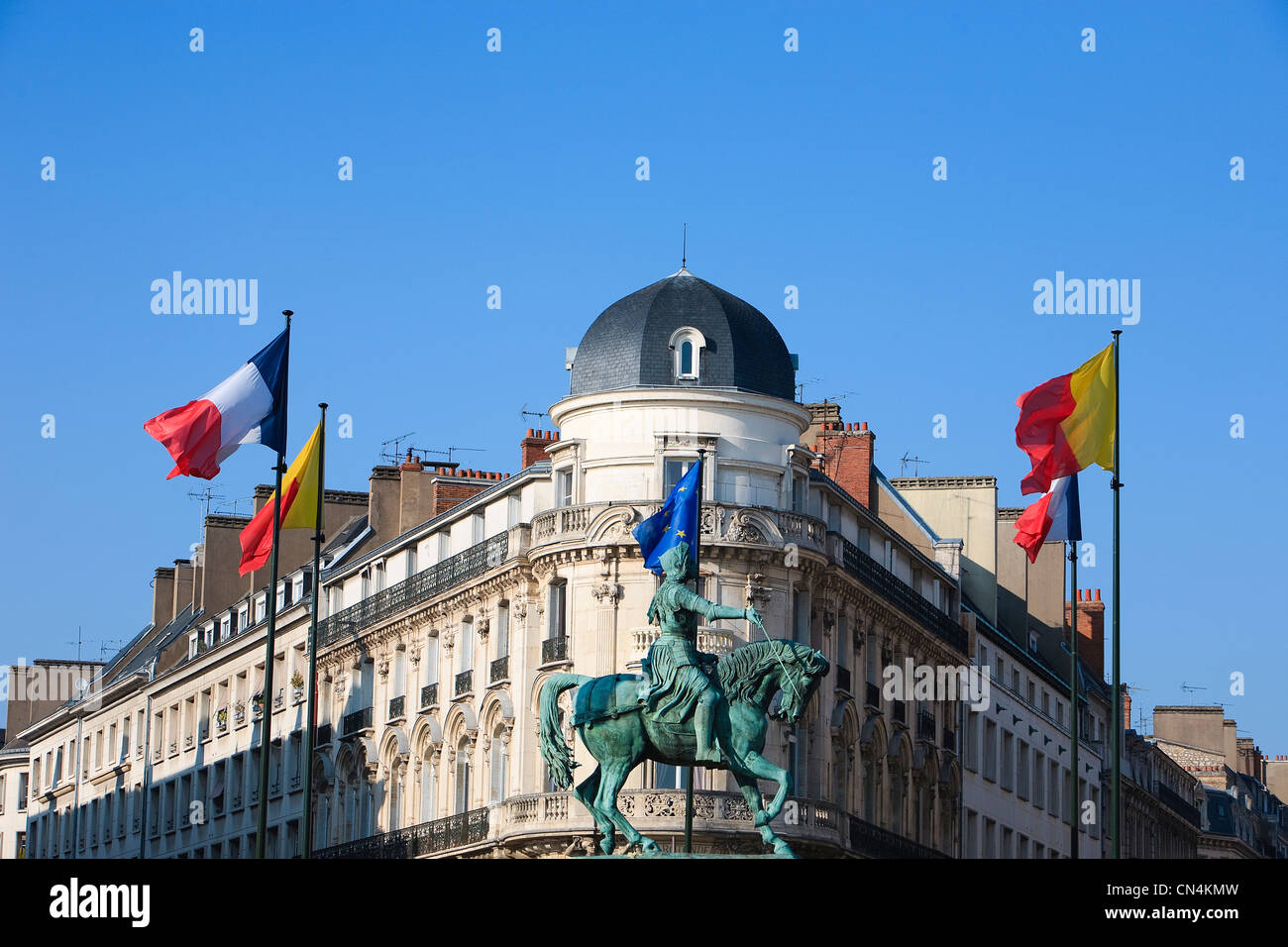 Frankreich, Loiret, Orleans, Statue von Jeanne d ' Arc am Ort Martroi (Martroi Quadratmeter) Stockfoto