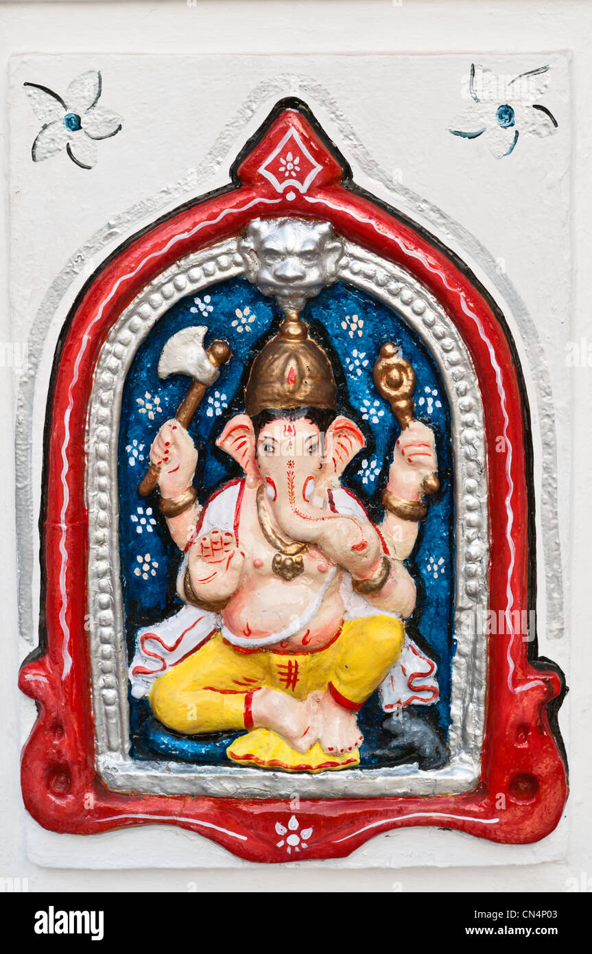 Ganesh Schrein an Mangeshi hindu Tempel Ponda Goa Indien Stockfoto