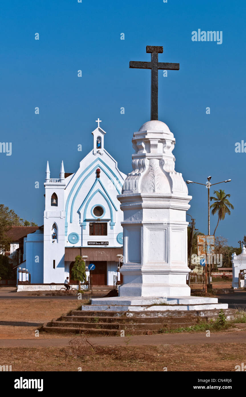 Unsere Liebe Frau von Bethlehem Kirche Chandor Salcete Goa Indien Stockfoto