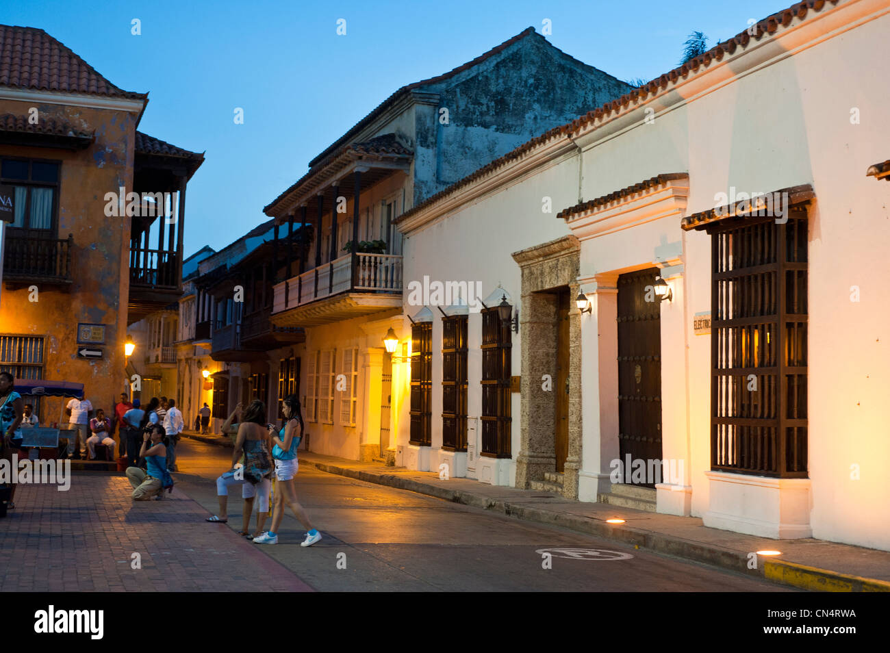 Bolivar-Abteilung, Kolumbien, Cartagena, aufgeführt als Weltkulturerbe der UNESCO, das historische Viertel der Altstadt Stockfoto