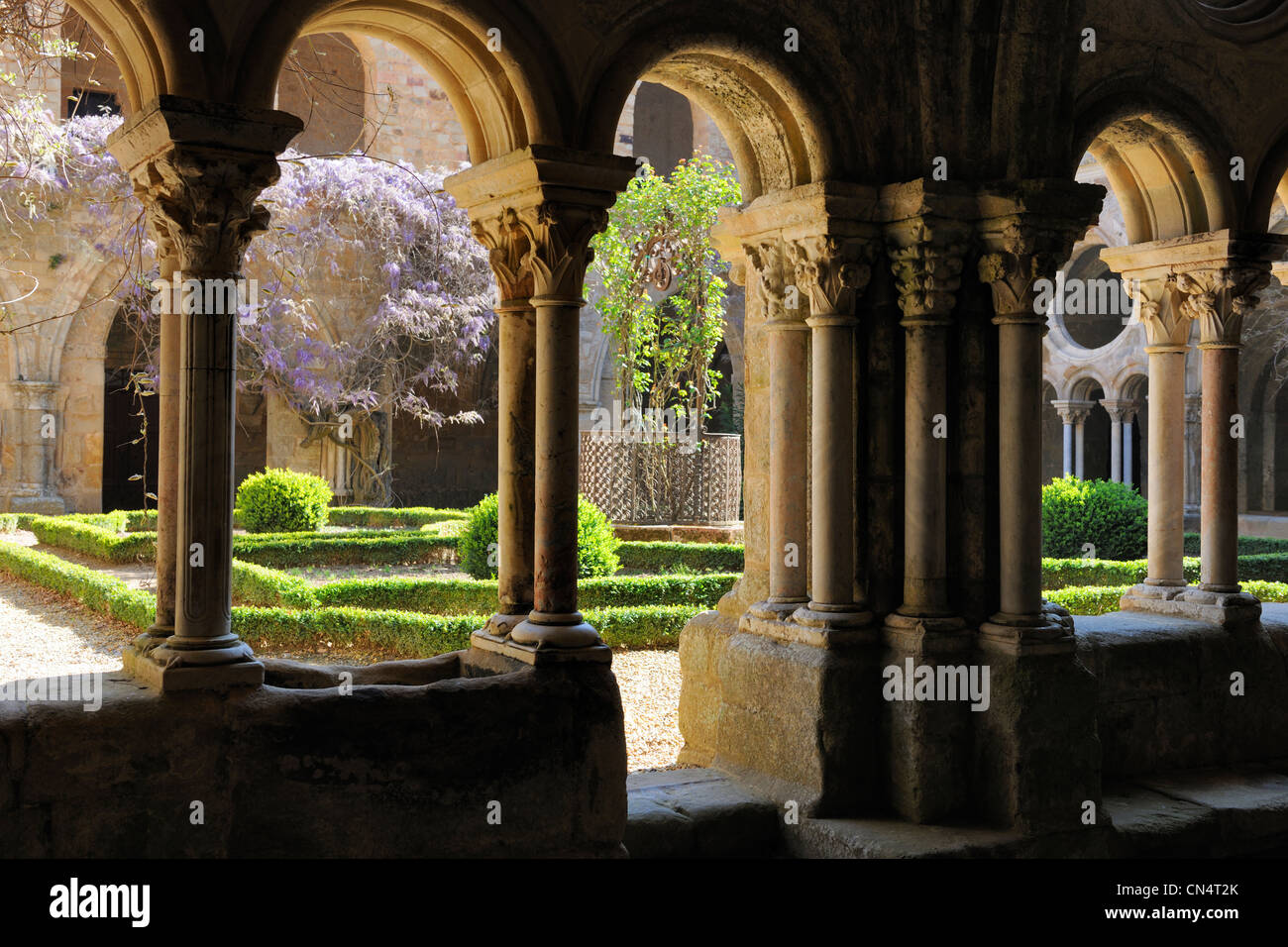 Frankreich, Aude, Fonfroide Zisterzienser Abtei, das Kloster Stockfoto