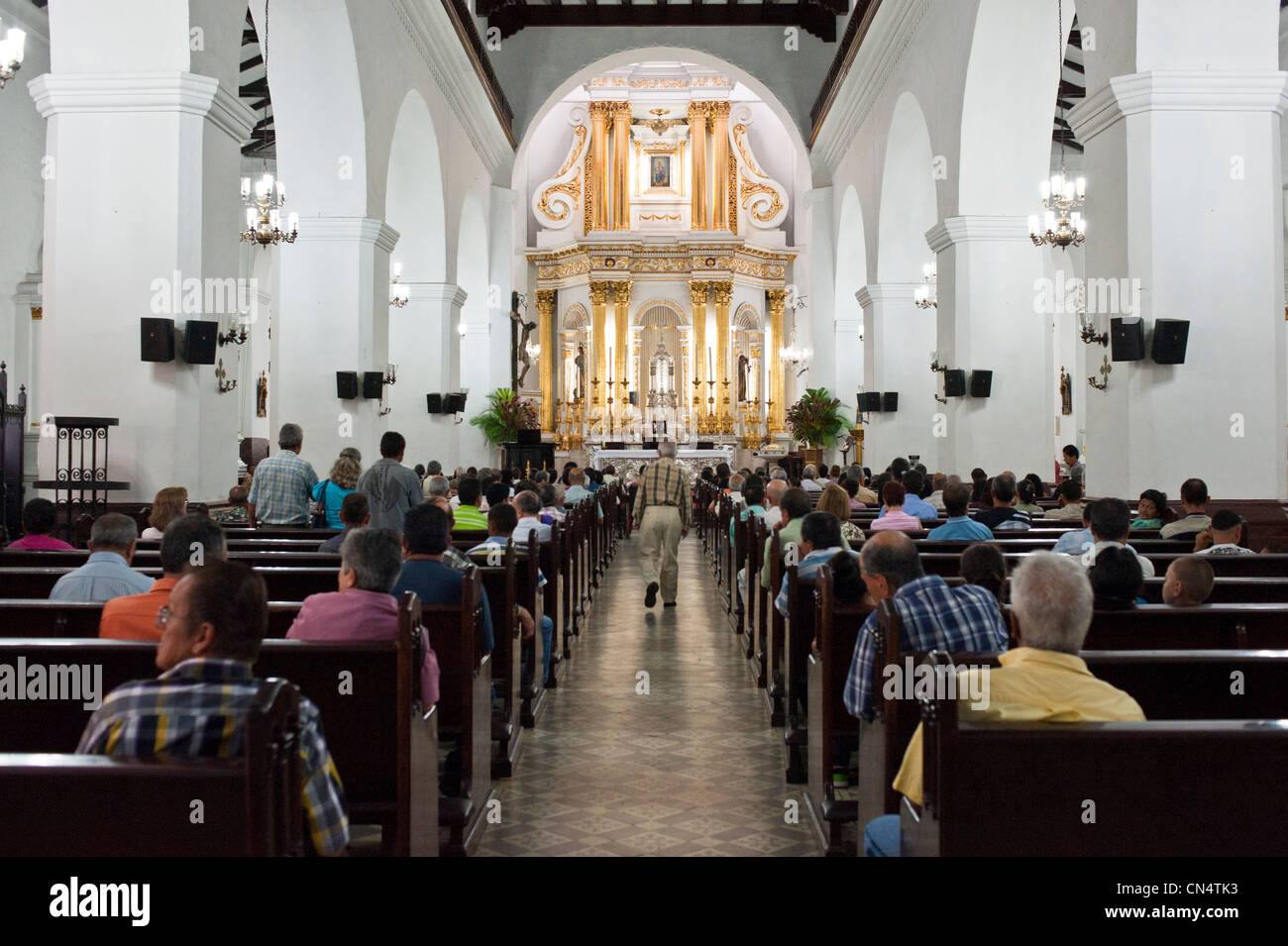 Kolumbien, Antioquia Abteilung, Medellin, Innenstadt, Villanueva District, der Basilica Menor de Nuestra Senora De La Candelaria Stockfoto
