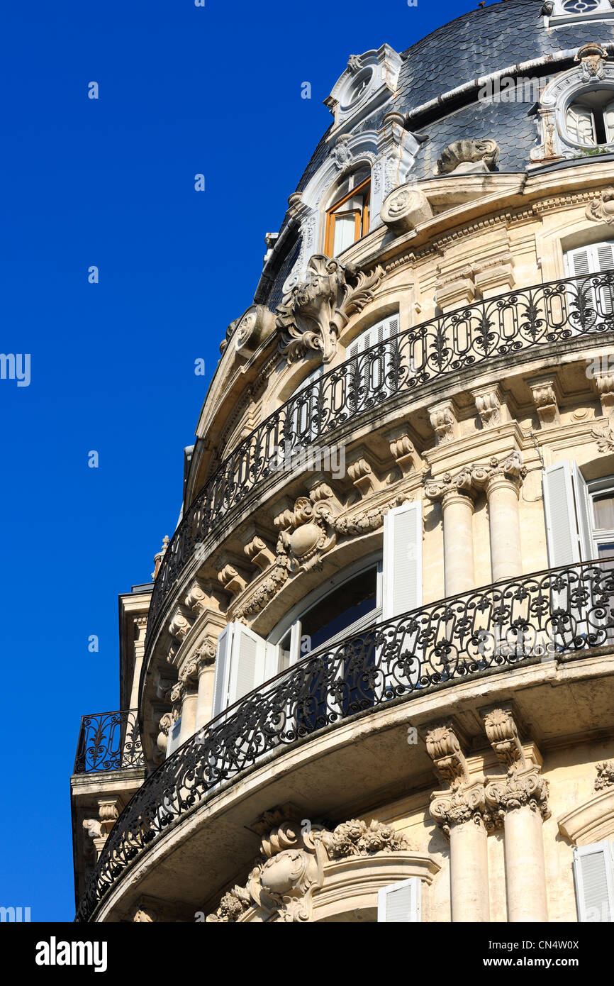 Frankreich, Herault, Montpellier, Bauten des 19. Jahrhunderts auf der Foch street Stockfoto