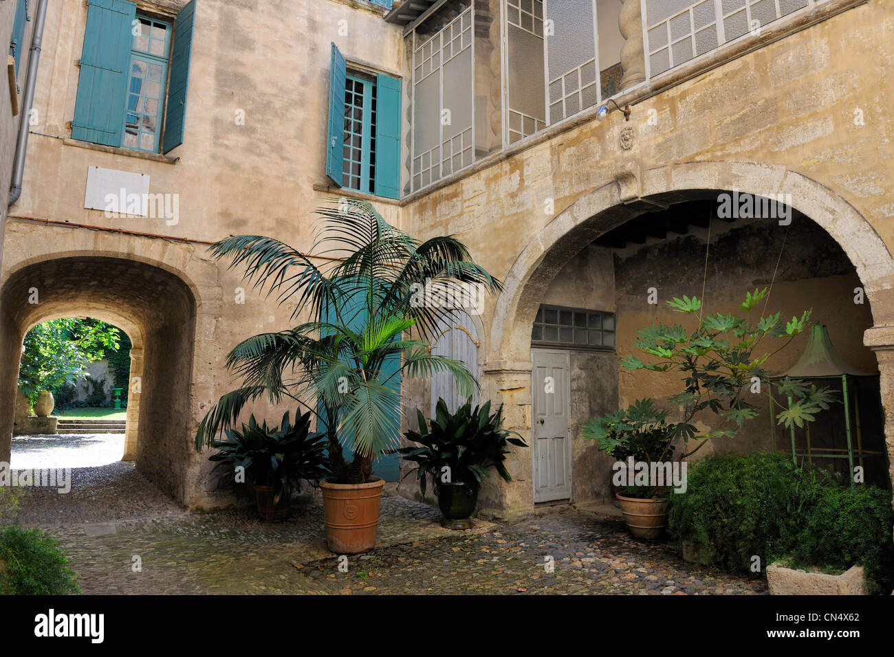 Frankreich, Herault, Pezenas, Hotel d'Alfonse, Herrenhaus aus dem 17. Jahrhundert in Rue Conti, Moliere und seine Firma spielte Stockfoto