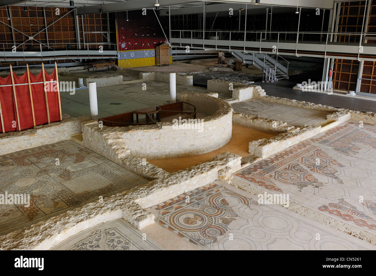 Frankreich, Herault, Loupian, Gallo romanischen Villa wenige Kilometer südlich von der Via Domitia, haben Ausgrabungen die Reste der Stockfoto