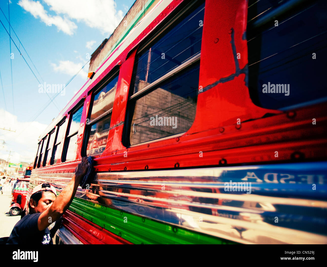Ein Huhn Bus in Comalapa. Stockfoto