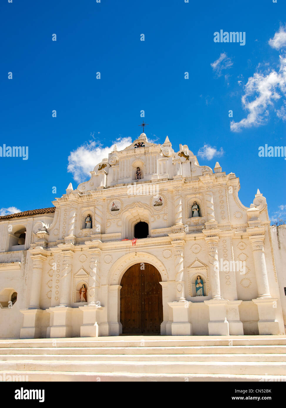 Die ursprüngliche Kirche in Comalapa. Stockfoto