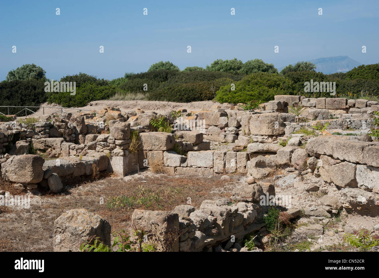 Phönizischen und karthagischen ruiniert Mauern auf Mozia, Provinz Trapani, Sizilien, Italien. Stockfoto