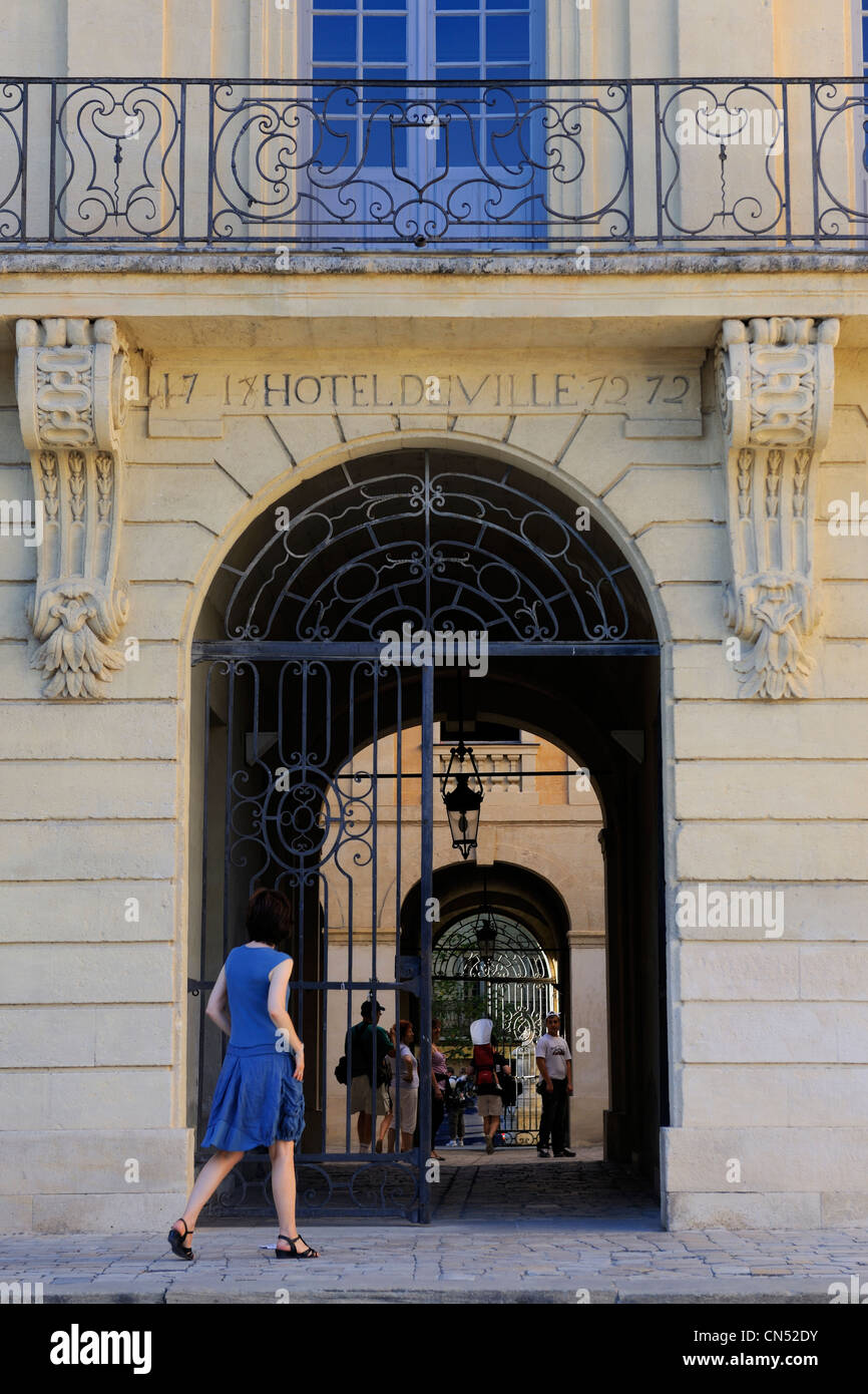 Frankreich, Gard, zahlt d'Uzege, Uzes, das Rathaus aus dem 18. Jahrhundert Stockfoto