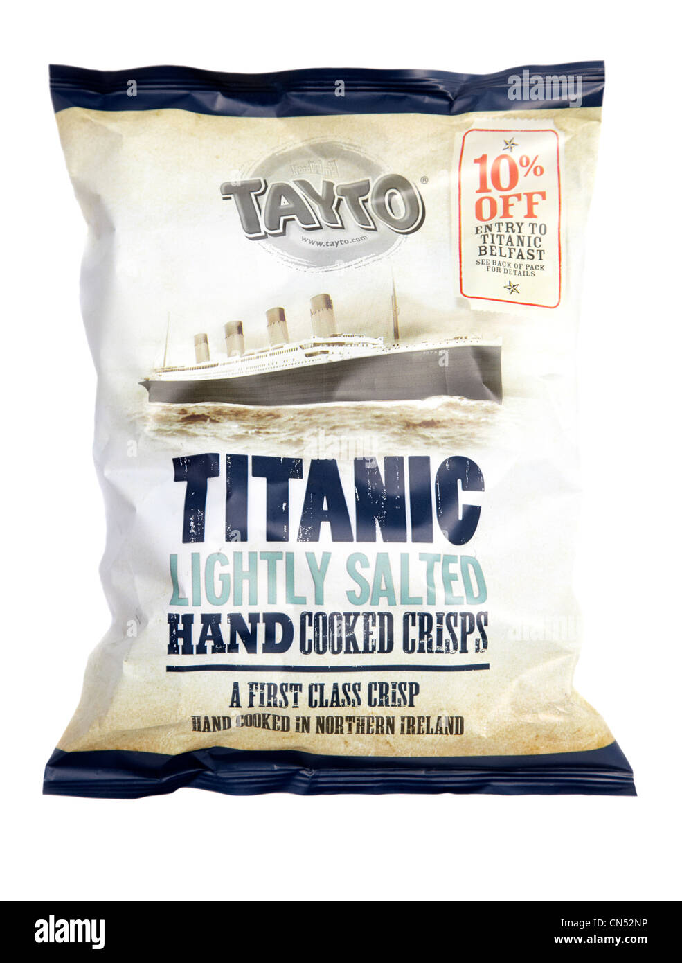 Tayto titanic Gedenken Kartoffelchips Stockfoto