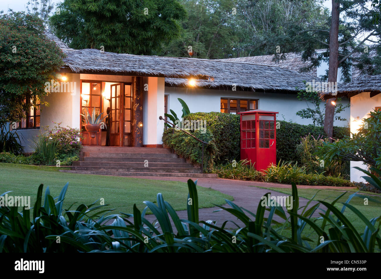 Tansania, Arusha-Region, Ngorongoro District, The Plantation Lodge ist eine charmante Lodge befindet sich in Karatu, in der Nähe der Ngorongoro Stockfoto