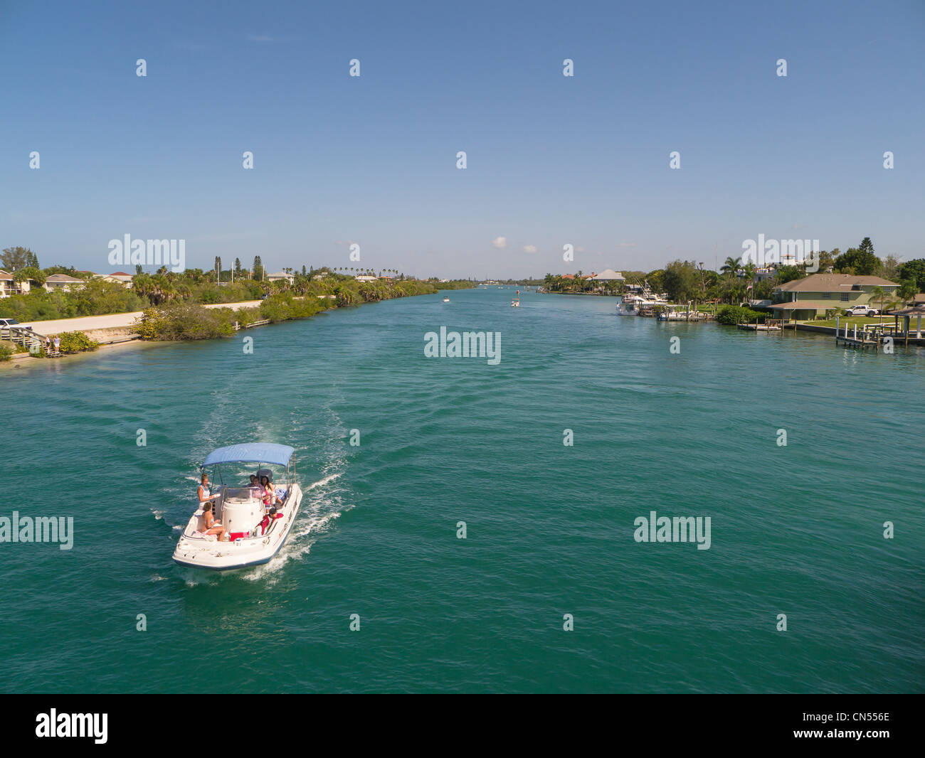 Golf Intercoastal Waterway in Nokomis Floridas am Golf von Mexiko Stockfoto
