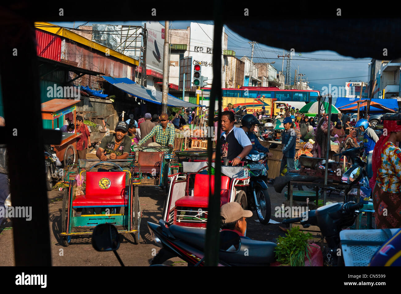 Indonesien, Java, Provinz Ost-Java, Malang, Zentralmarkt Stockfoto