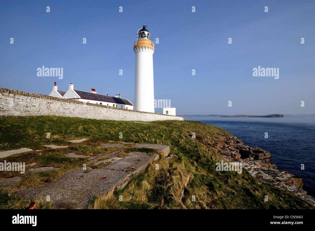 Cantick Head Lighthouse, Südwand, Hoy, Orkney Stockfoto