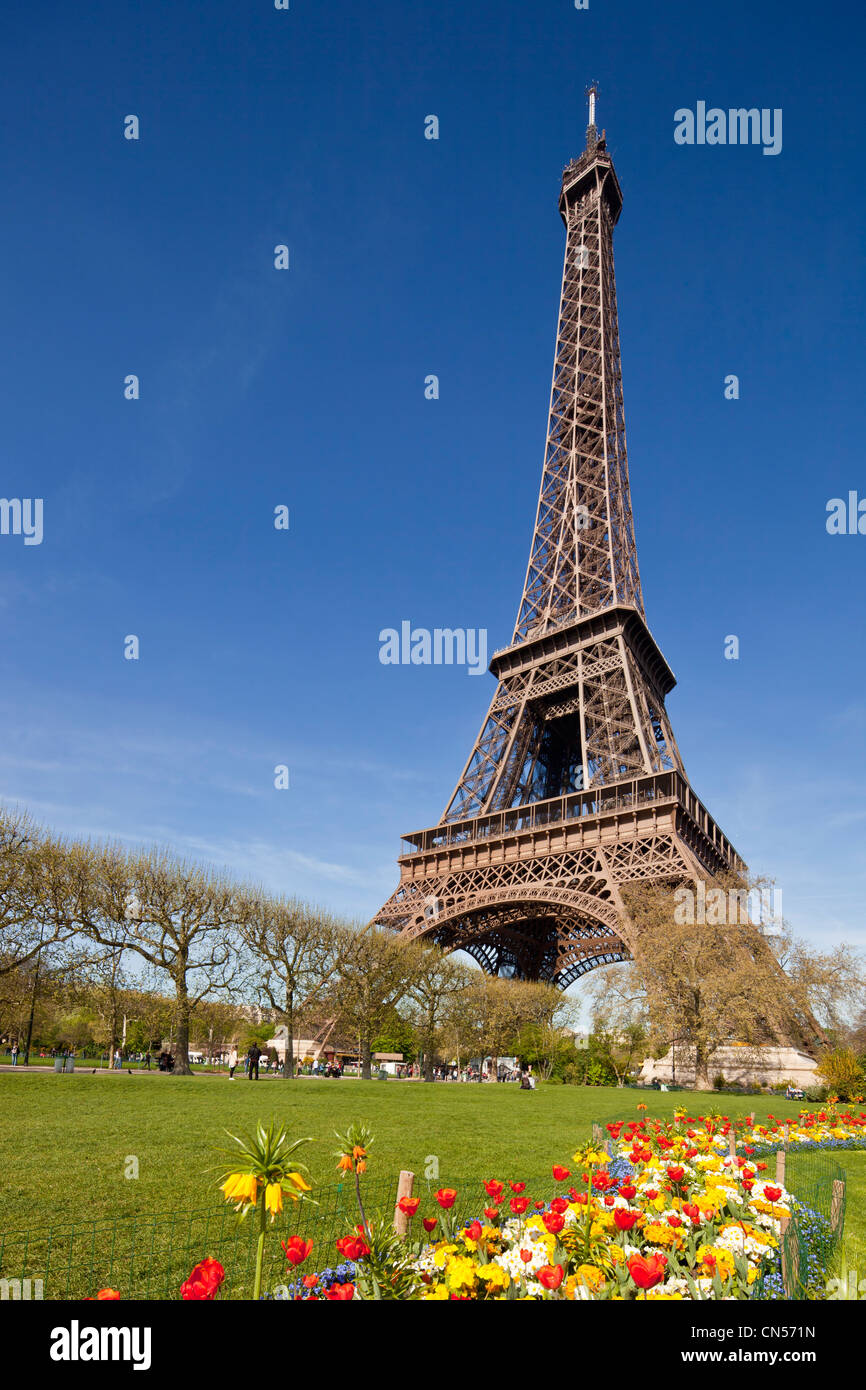Frankreich, Paris, die Champs de Mars und Eiffelturm Stockfoto