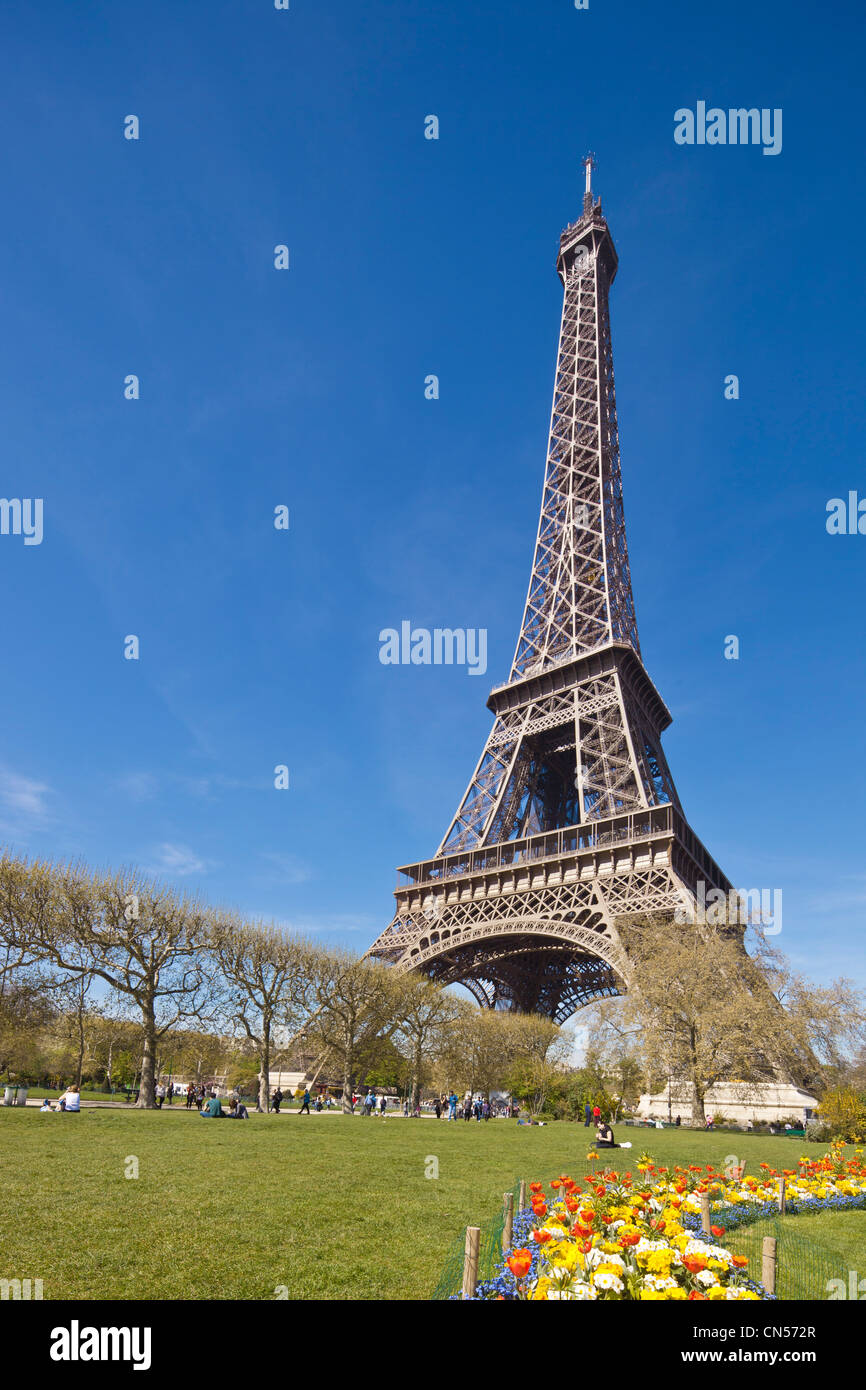 Frankreich, Paris, die Champs de Mars und Eiffelturm Stockfoto