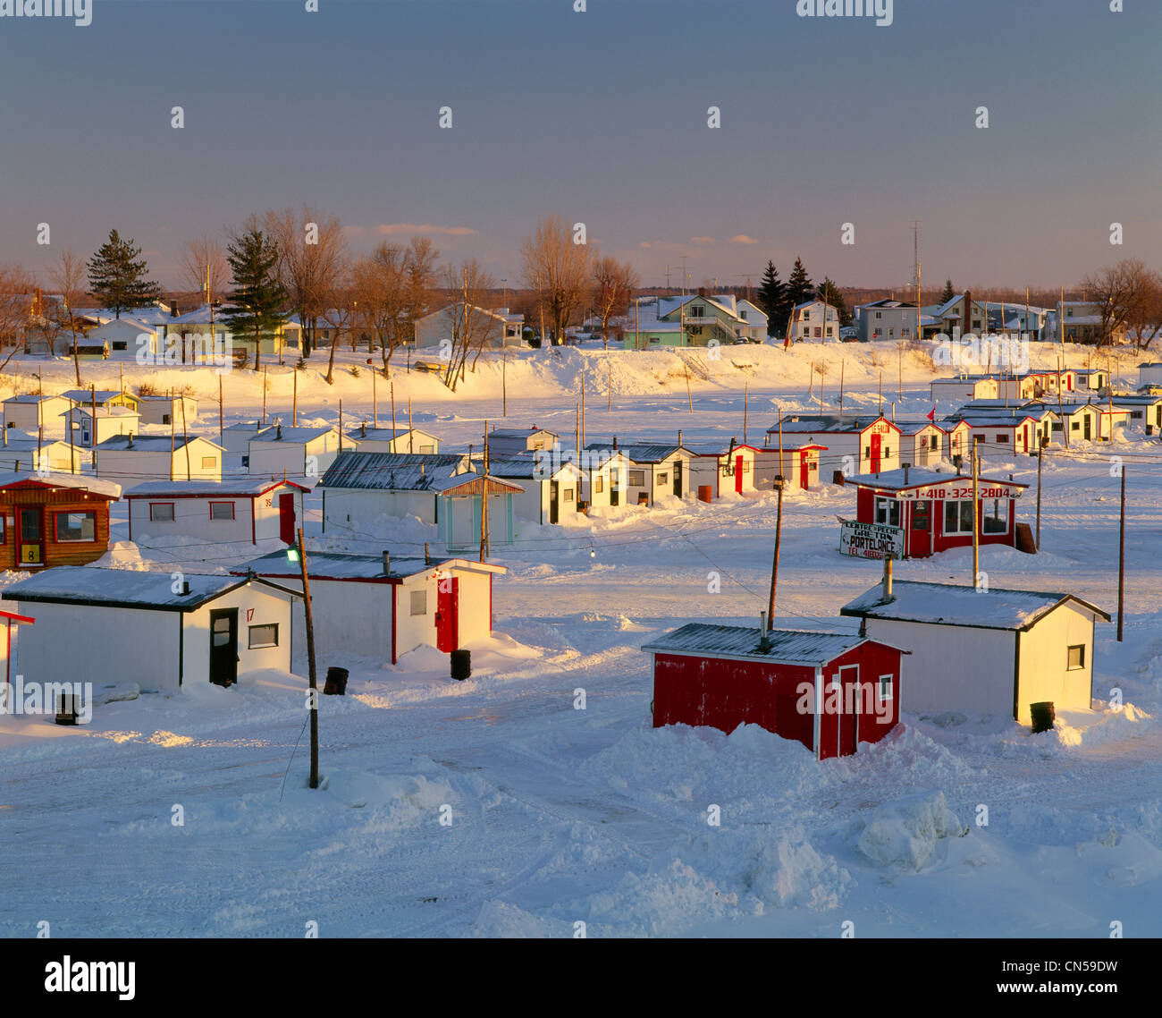 Tom Kabeljau Fischerei auf Sainte-Anne-de-la-Perade River, Mauricie County, Quebec Stockfoto