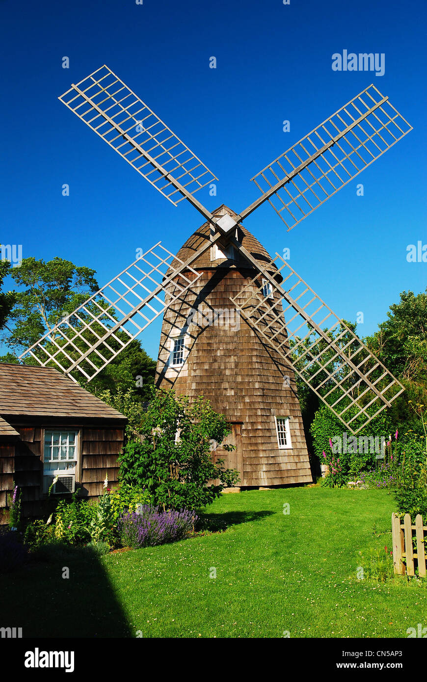 Die 1804 Gardiner Windmühle in den Ortsteil East Hampton, Long Island, NY Stockfoto