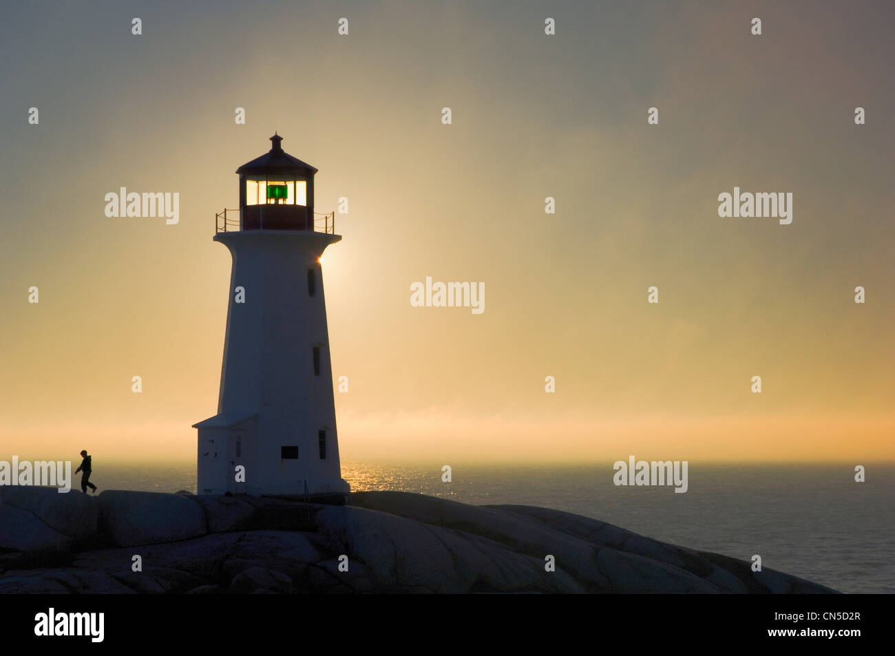 Leuchtturm, Peggys Cove in Nova Scotia Stockfoto