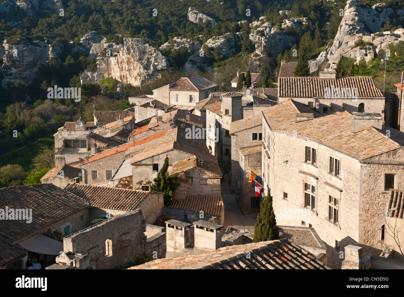 Frankreich, Les Baux de Provence, Bouches du Rhone mit der Bezeichnung Les Plus Beaux Dörfer de France (The Most Beautiful Dörfer Stockfoto