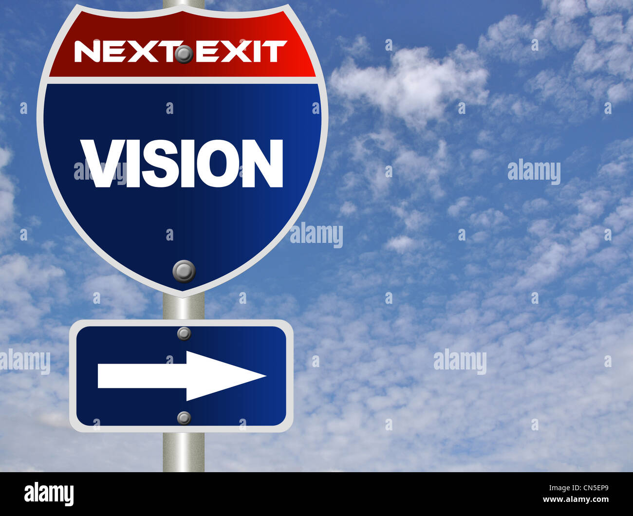 Vision-Straßenschild Stockfoto