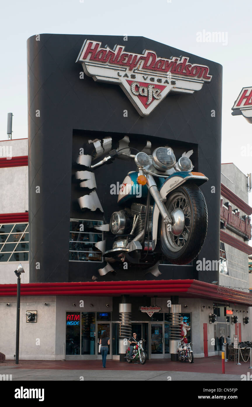 USA, Nevada, Las Vegas, the Strip, Harley Davidson café Stockfoto