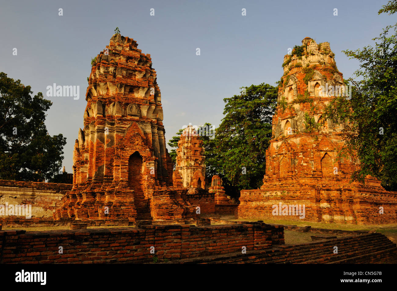 Thailand, Ayutthaya Geschichtspark, Weltkulturerbe der UNESCO, Wat Rachaburana Tempel Stockfoto