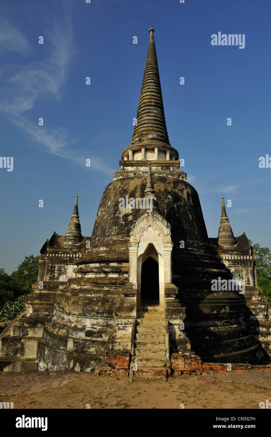 Thailand, Ayutthaya Geschichtspark, Weltkulturerbe der UNESCO, Gruppe der Tempel Wat Phra Sisan Phet Stockfoto