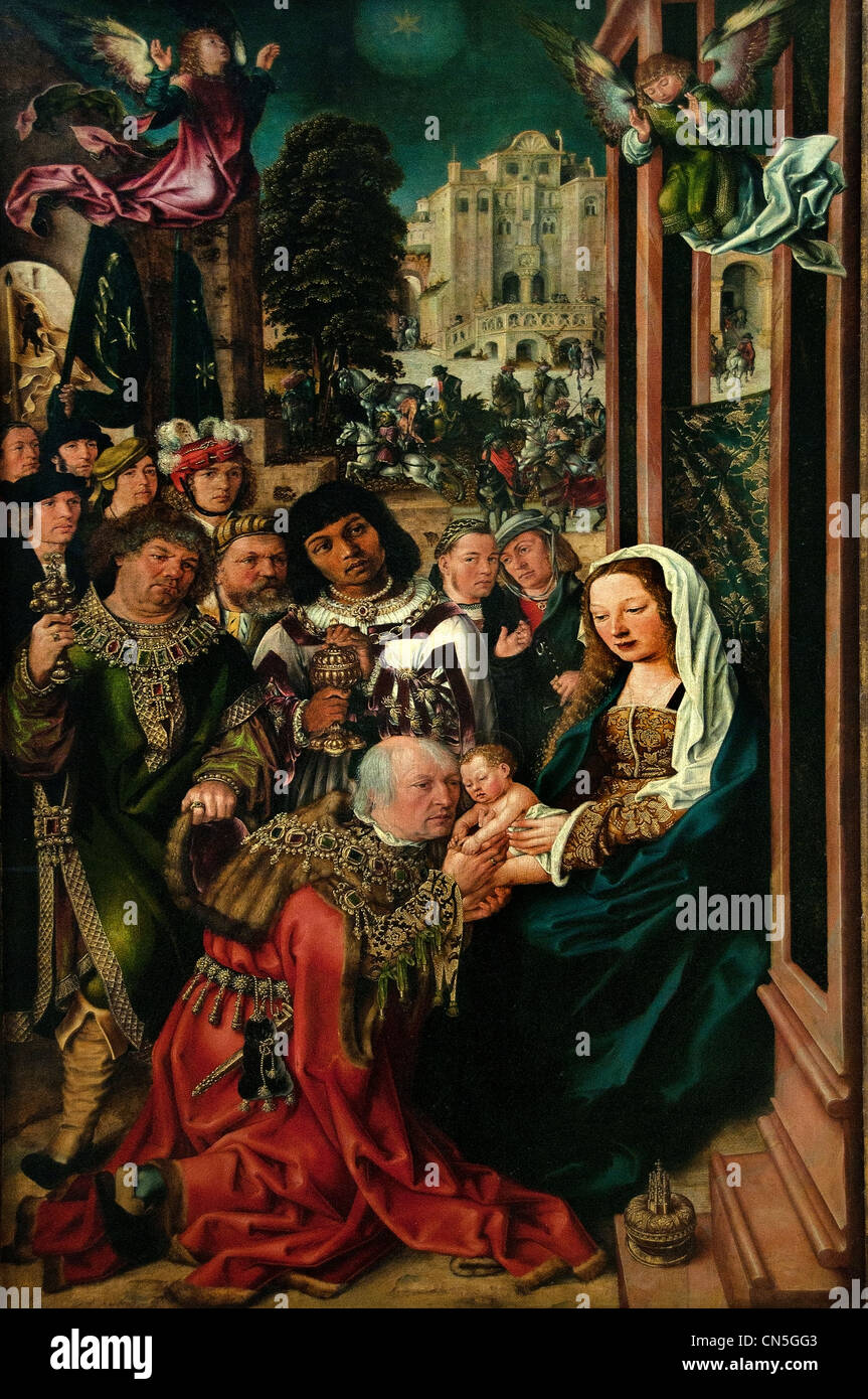 Die Anbetung der Weisen von Ulrich apt der alten 1455-1532 Augsburg 1532 Stockfoto