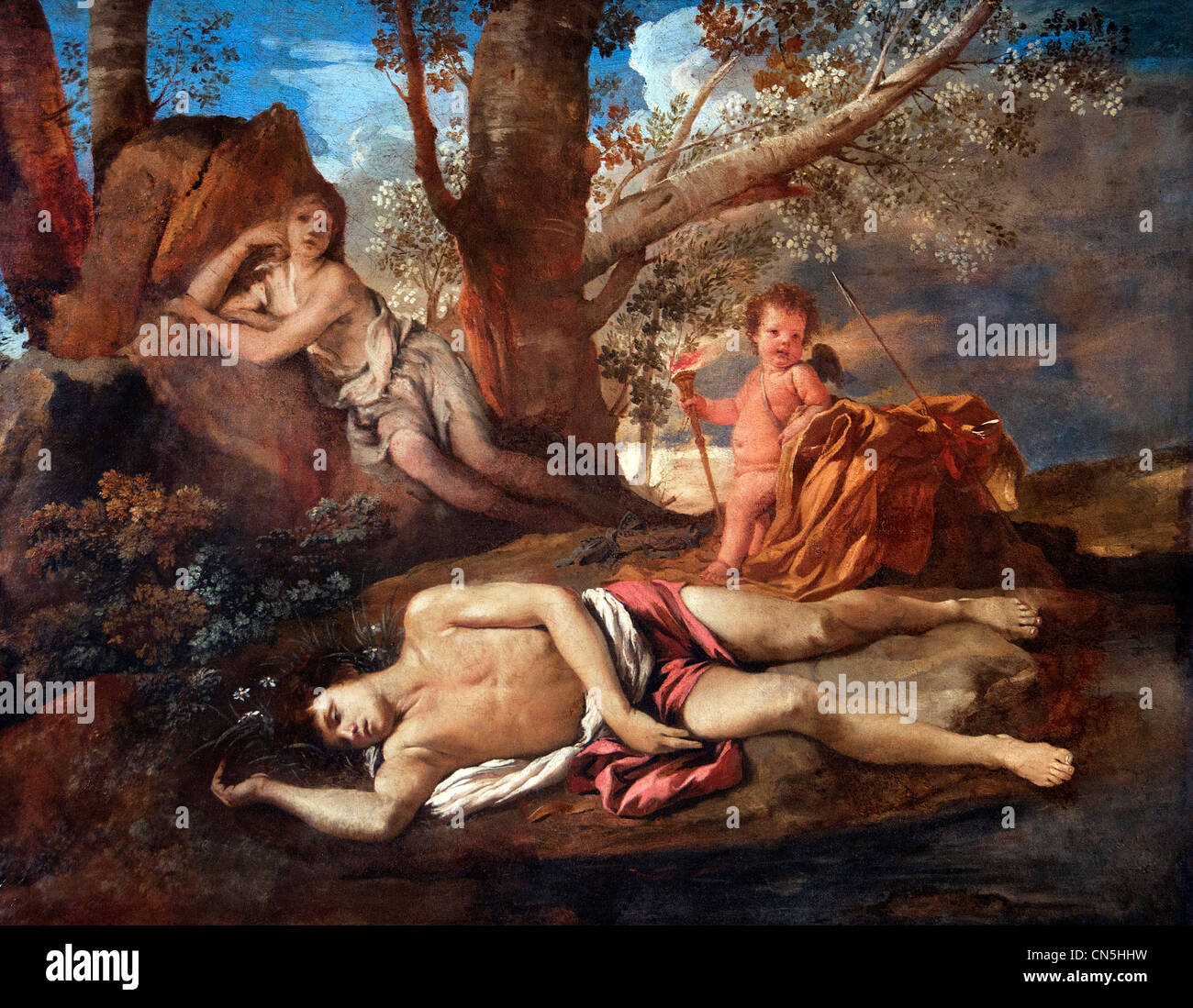 Echo et Narchisse - Echo und Narziss 1630 Nicolas Poussin 1590-1665 Frankreich Französisch Stockfoto