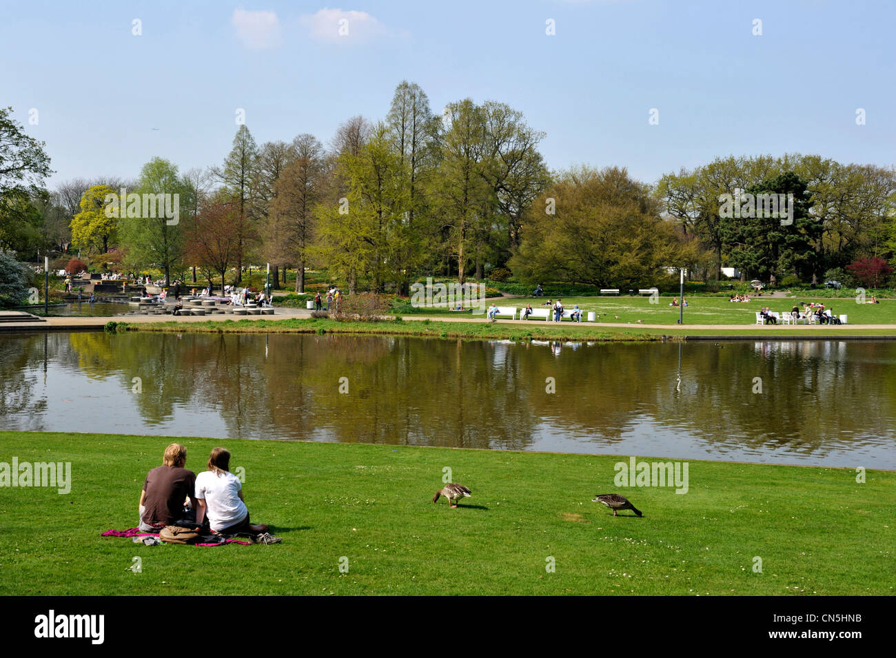 Deutschland, Hamburg, European Green Capital 2011, 15 % der Stadt ist bedeckt mit Grünflächen, Planten un Blomen Park, romantische Stockfoto