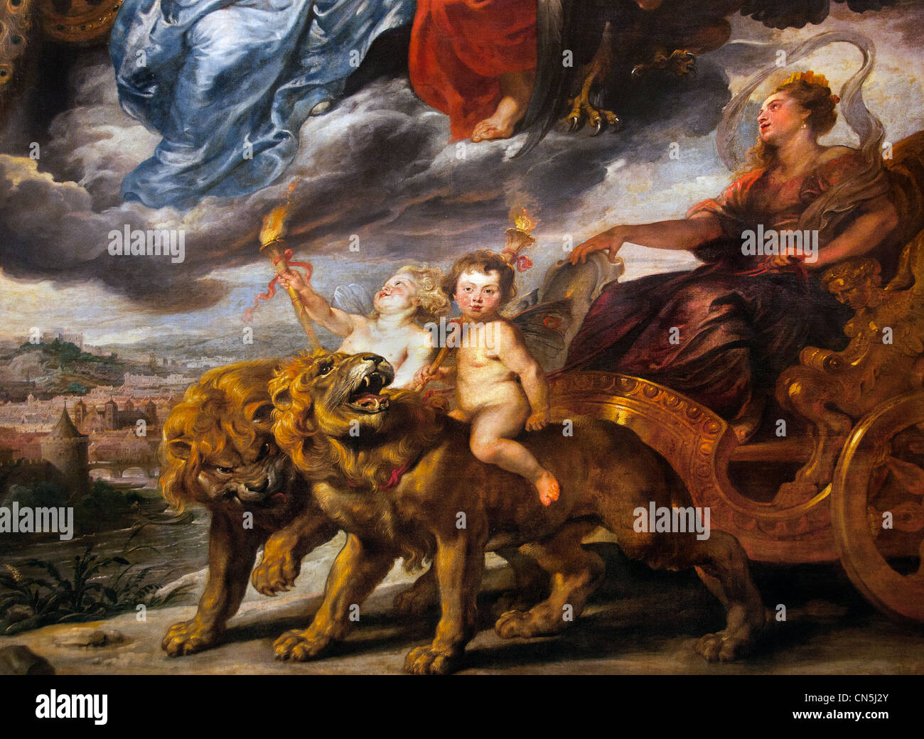 Die Begegnung von Marie de Medici und Henry IV in Lyon - Die Marie de Medici Zyklus Rubens Galerie Leben von Marie de Medici, Königin von Frankreich Stockfoto