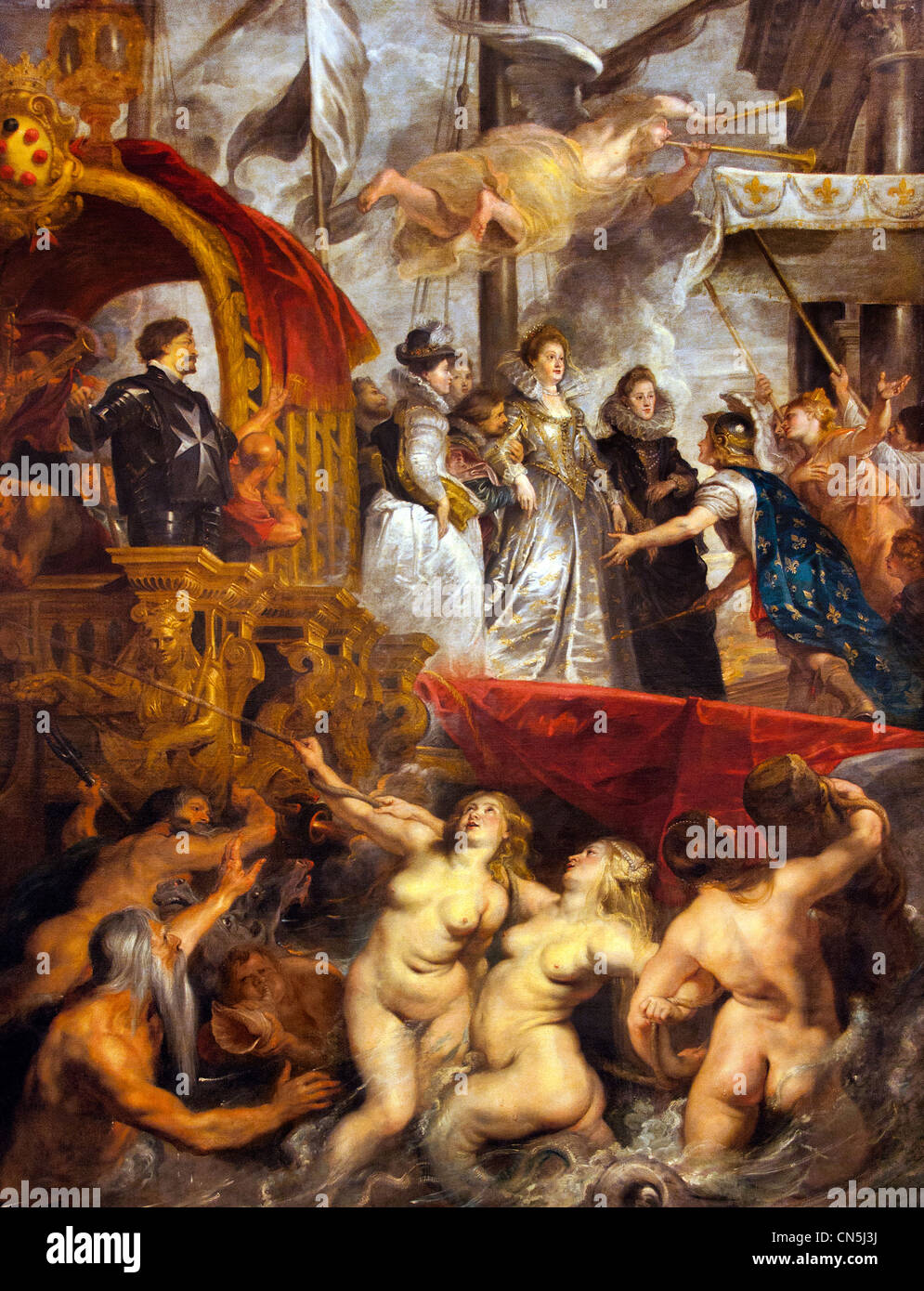 Die ausschiffung in Marseille - Die Marie de Medici Zyklus 1622-1624 Peter Paul Rubens, der Witwe von König Heinrich IV. von Frankreich, Luxemburg Palace Paris Stockfoto