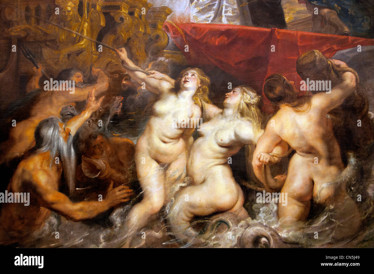 Die ausschiffung in Marseille - Die Marie de Medici Zyklus 1622-1624 Peter Paul Rubens, der Witwe von König Heinrich IV. von Frankreich, Luxemburg Palace Paris Stockfoto