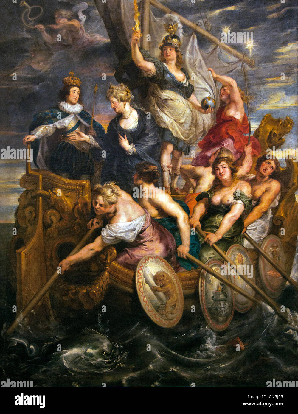 Louis XIII kommt vom Alter - die Marie de Medici Zyklus 1622-1624 Peter Paul Rubens von Königin Marie de Medici in Auftrag gegeben, der Witwe König Heinrich IV. Frankreich Stockfoto