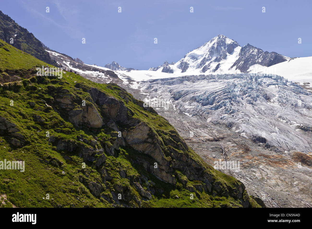 Frankreich, Haute Savoie, Chamonix-Mont-Blanc, Wandern in die Richtung der Albert 1er-Hütte und der Glacier du Tour gegangen Stockfoto