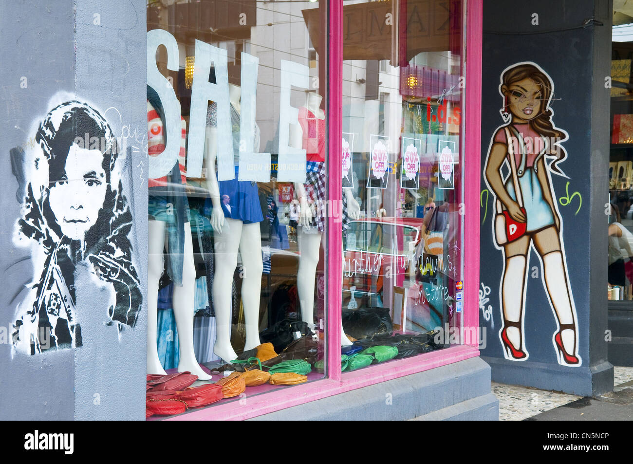 Australien, Victoria, Melbourne, Fitzroy Bezirk, der trendigen Street von Brunswick Street Stockfoto