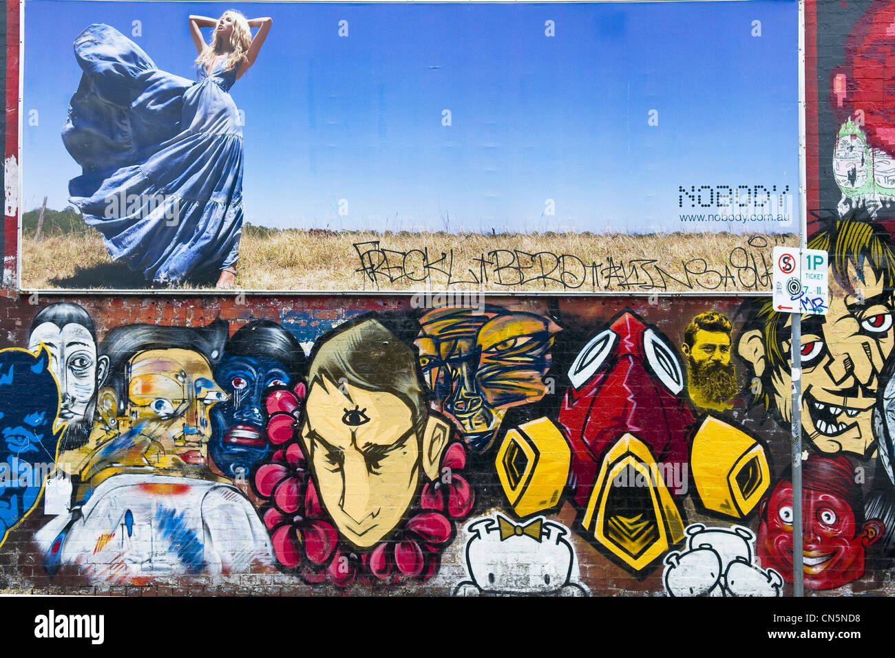 Australien, Victoria, Melbourne, Fitzroy Bezirk, der trendigen Street von Brunswick Street Stockfoto