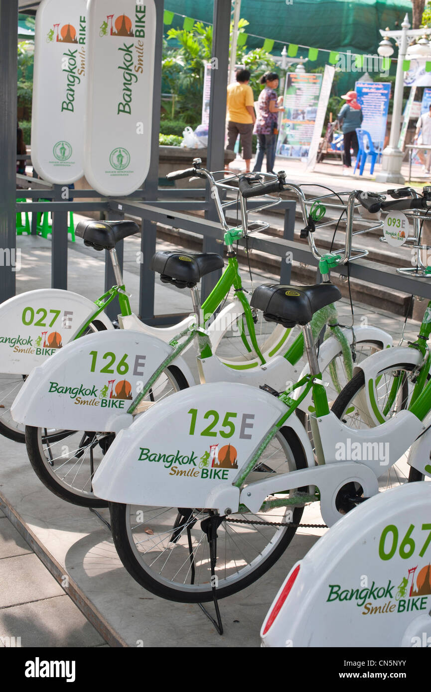 Thailand, Bangkok, Velib ' Made in Bangkok, Bangkok Smile Fahrrad Stockfoto